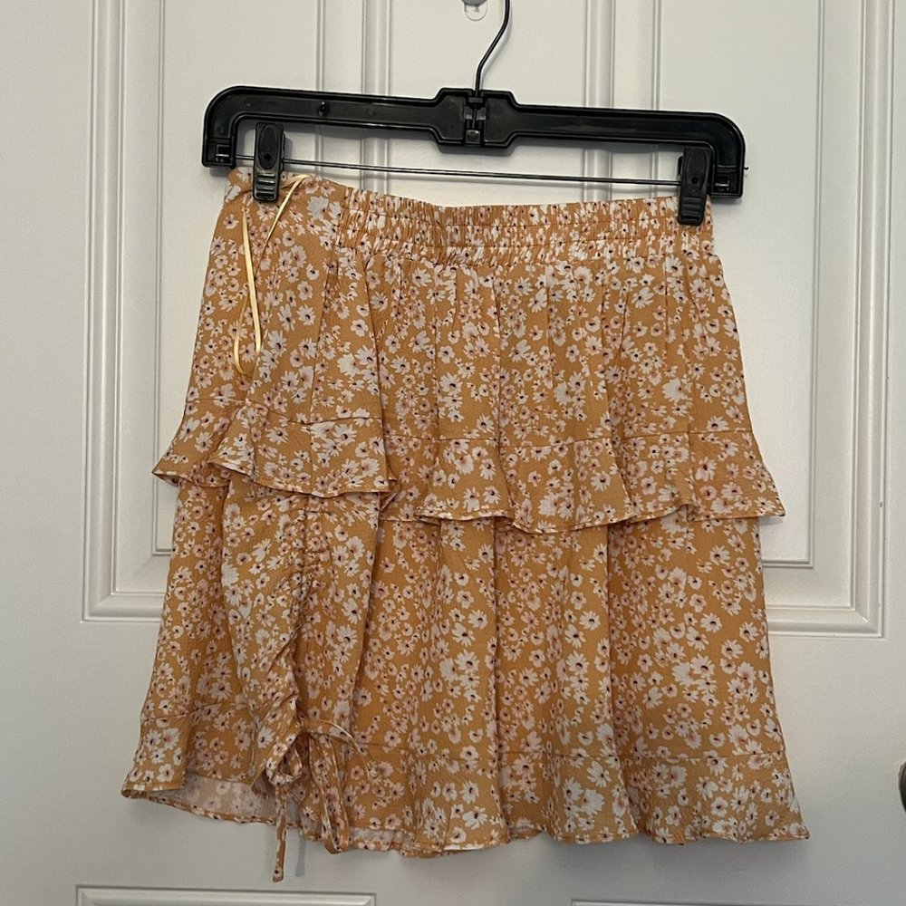 Princess Polly Yellow Floral Mini Skirt